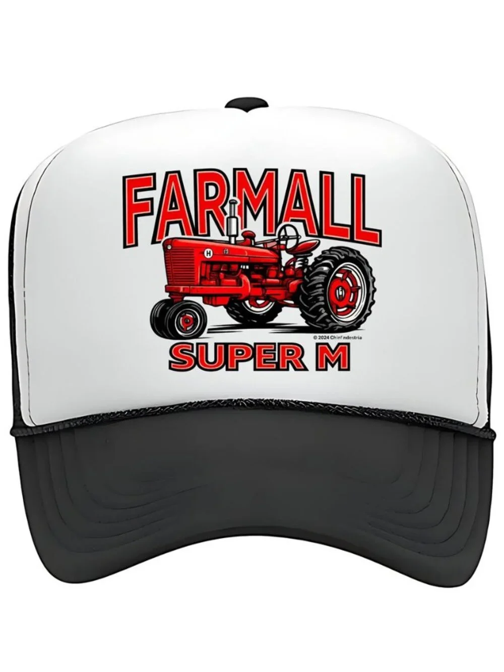 Retro Farmall Super M Tractor Foam Trucker Hat Green White Snapback Cap New Farm